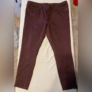 Burgundy Mossimo high rise skinny pants for women.